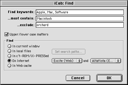 iCab Find Window
